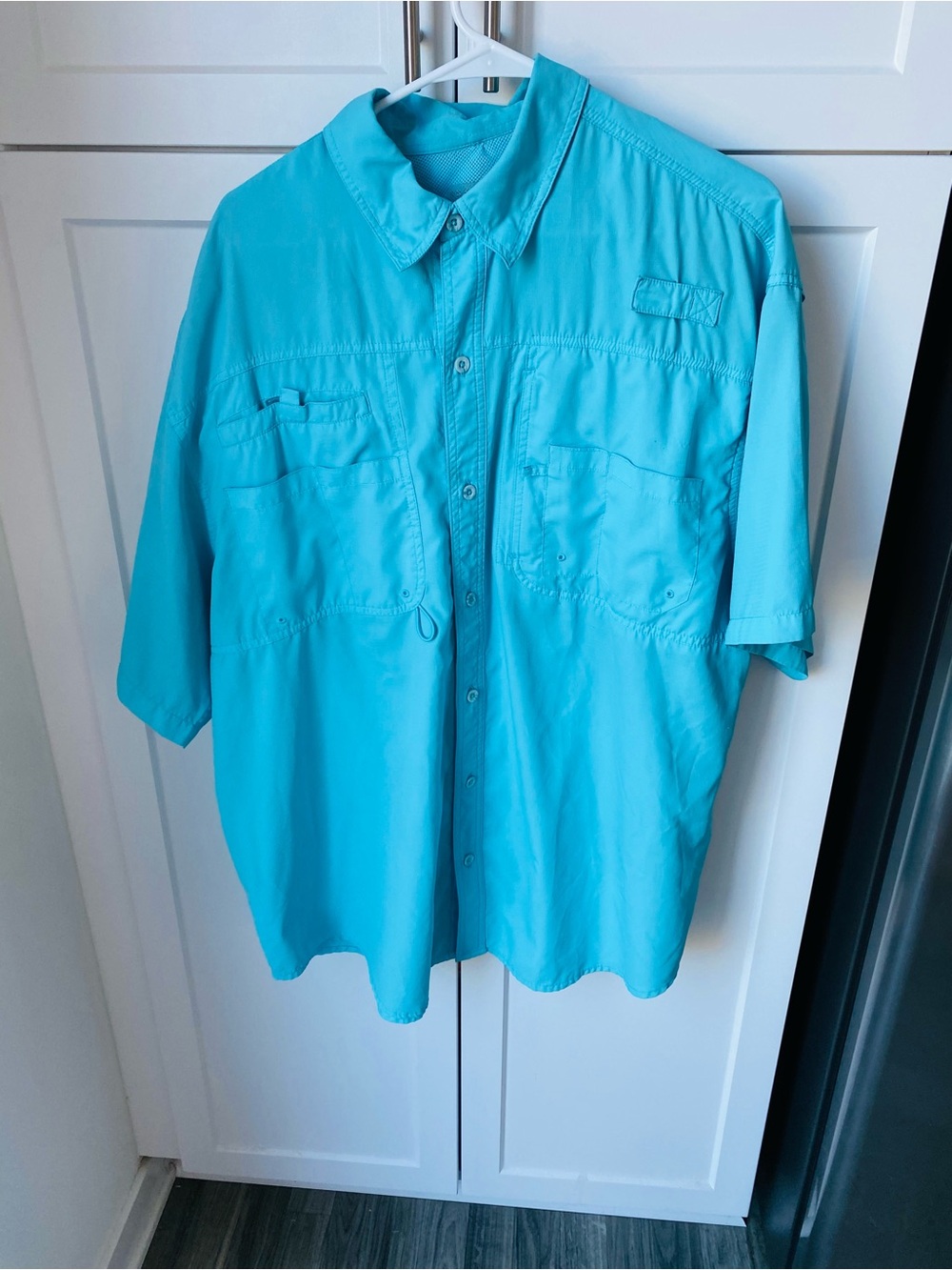 Greg Norman Mens XXL blue short sleeve button up
